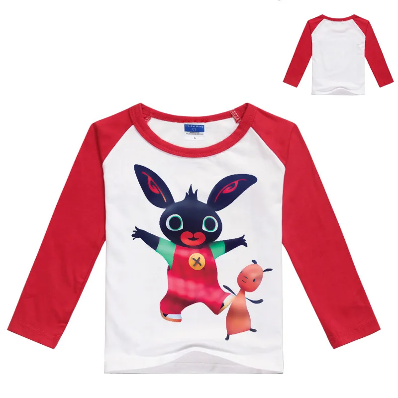 color 11 2-16Years Bing Bung Rabbit Costume Girls Long Sleeve Tops Boy T Shirts for Children Cartoon T Shirt Teenagers Kids Clothing Nova - Цвет: color 11