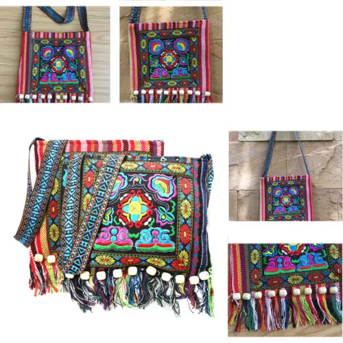 Newest Arrival Women Hmong Bags Vintage Chinese National Style Ethnic Shoulder Bag Embroidery Boho Hippie Tassel Tote Messenger