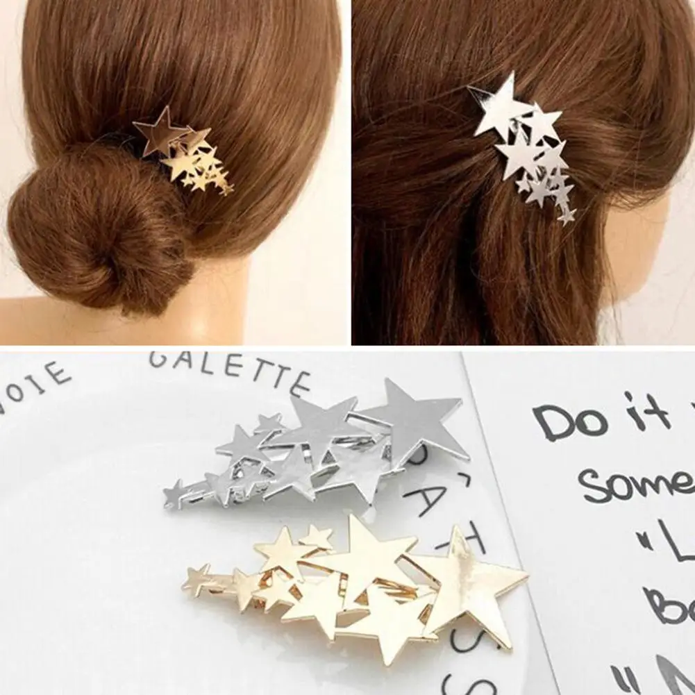 

Fashion Women Pentacle Spring Hairpin Hair Clip Barrette Wedding Party Headwear
