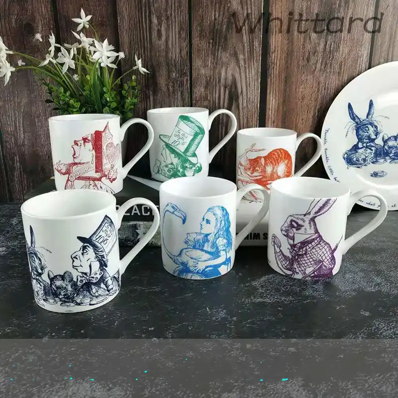 British whittard ceramic coffee cup bone china mug Alice in Wonderland