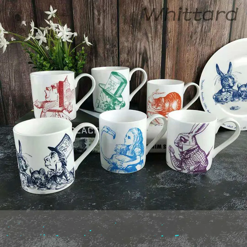 Skup Brytyjski whittard ceramiczny kubek kawy kubek z porcelany kostnej alicja w krainie czarów angielski filiżanka do herbaty kubek do mleka
