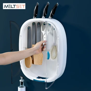 

Wall Mounted Kitchen Storage Rack With 6 Hook for Spatula Spoon Kitchenware Knife Holder Multifunctional Kitchen Shelf Organizer