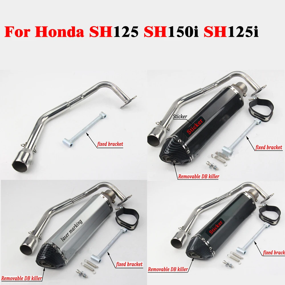 Motorcycle Exhaust For Honda Sh125 Sh150i Sh125i Escape Full System Slipon Modified Middle Link