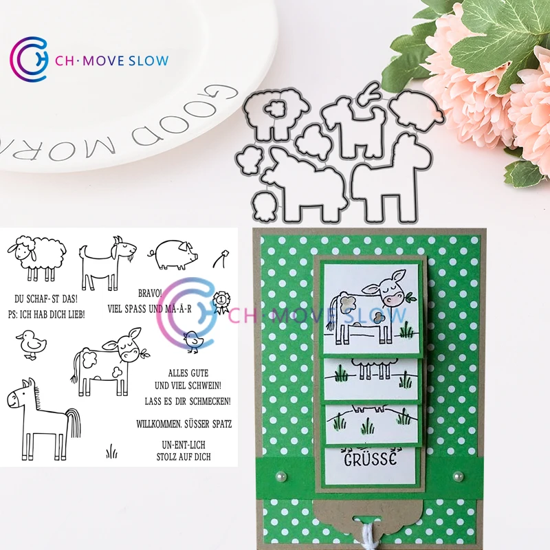 

New Arrival Animals Stamps and Cutting Dies Metal Cutting Dies and stamps DIY Scrapbooking Card Stencil Paper Craft Handmade