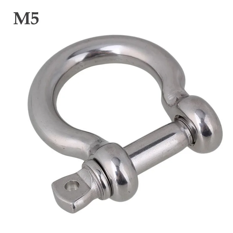M5 Silver 304 Stainless Steel Rustproof Screw Pin Anchor Bow Shackle Clevis European Style | Обустройство дома