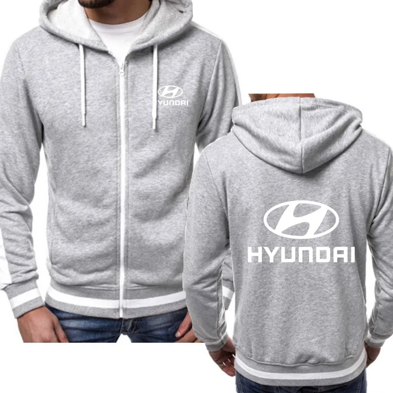 Мужские толстовки для hyundai с логотипом автомобиля, модная Повседневная Хип-Хоп Harajuku куртка на молнии с капюшоном и длинным рукавом, Мужская толстовка, одежда - Цвет: as picture
