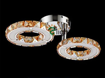 amber 2 light Современный минимализм Lustre De Cristal Led Люстра для фойе Роскошные покрытые зеркалом стальные кольца Круглая Люстра - Цвет абажура: amber 2 light