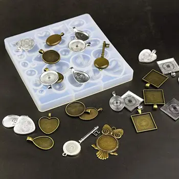 

Crystal Epoxy Resin Mold Tray Casting Silicone Mould DIY Crafts Pendant Jewelry Making Tools