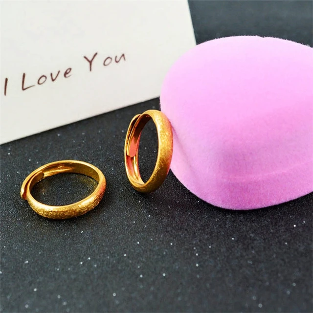 Anillo oro de 24K Chapado en latón puro esmerilado para mujer, joyería para bodas, Islam, musulmán, al por mayor - AliExpress