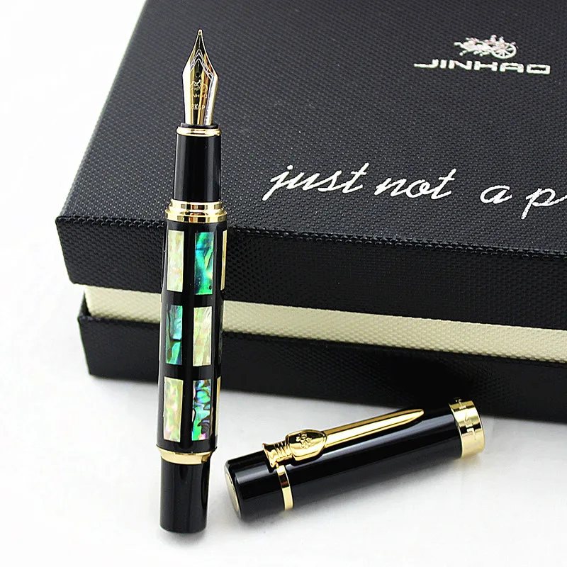 Роскошная перьевая ручка/Шариковая ручка Jinhao 650, черная, 18kgp, средняя - Цвет: Fountain Pen