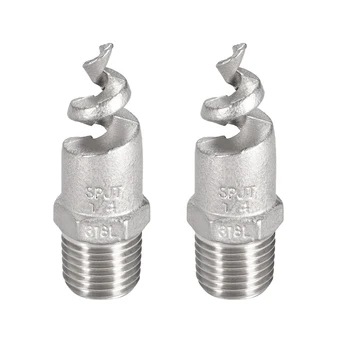 

uxcell Spiral Cone Atomization Nozzle, 1/4BSPT 316 Stainless Steel Sprinkler, 2 Pcs (Silver Tone)