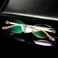 Новая мода Металлическая оправа для мужчин и женщин без оправы очки для чтения для женщин Смола пресбиопические очки диоптрий FML