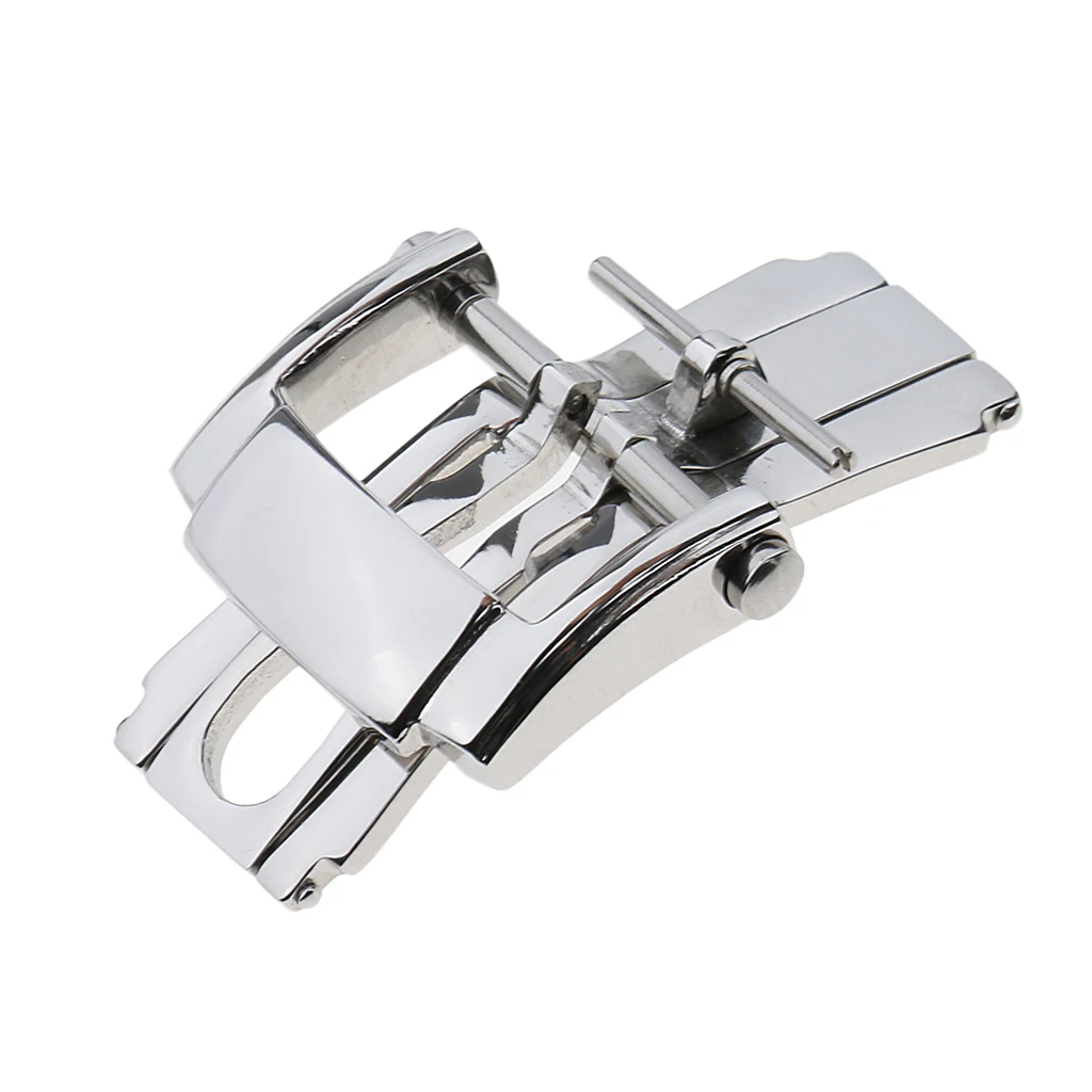18mm Stainless Steel Deployment Clasp Folding Push Buckle For Leather Straps