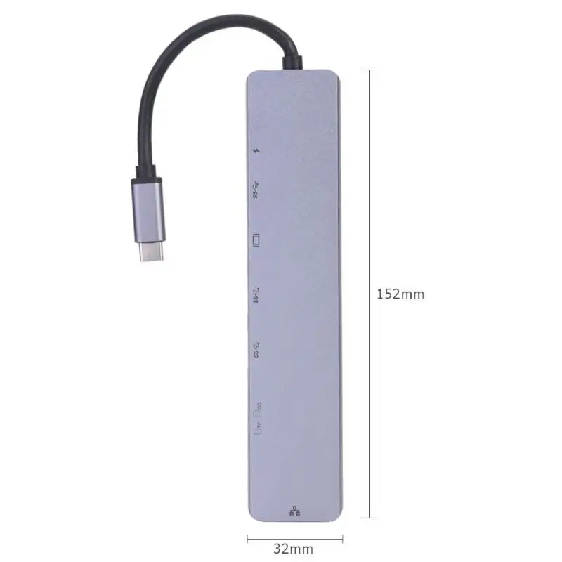 8 в 1 USB C концентратор 2USB 3,0 HDMI 4 K/SD/TF кард-ридер/2 TYPE-C/RJ45 адаптер для MacBook Pro Gigabit LAN док-станция