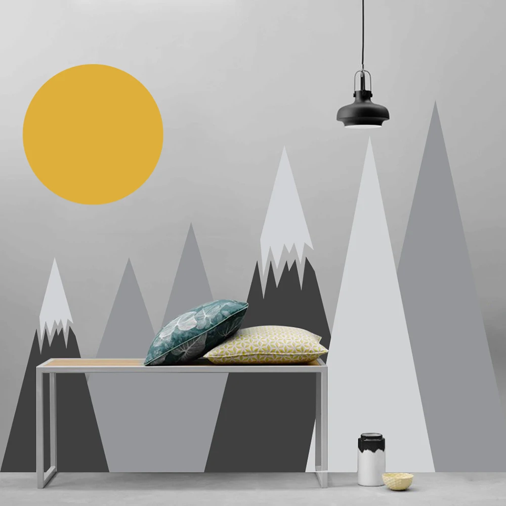 

Self-adhesive PVC Wallpaper Mountains Vinyl Wall Sticker Removeable Decal Kids Room Nursery Home Decoration Art Poster