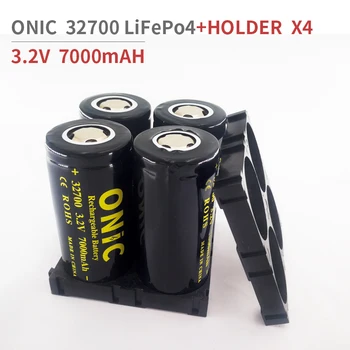

ONIC 100% Original 4pcs 32700 LiFePO4 3.2v 7000mAH 33A 55A Rechargeable Battery Cell 5C Discharge Batteries with 2x Holder