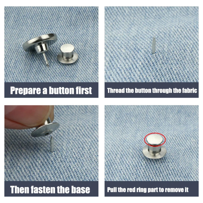 Новые 10 шт выдвижные джинсы кнопки регулируемые съемные нестепленные металлические кнопки цинковый сплав Круглые FDM