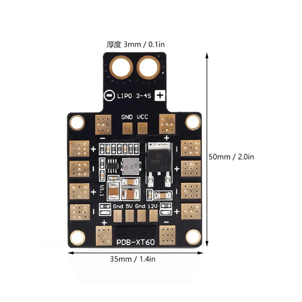 Распределительный модуль 3 А PDB XT60 с двойным BEC 5 В/12 В для FPV дрона 1 шт.|Детали и