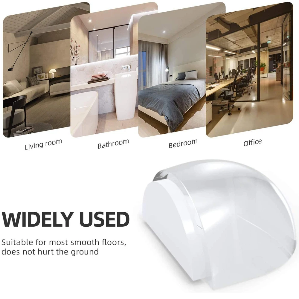 Door Stopper 4pcs Door Stopper Transparent Acrylic Floor Self Adhesive Hidden Wall Buffer