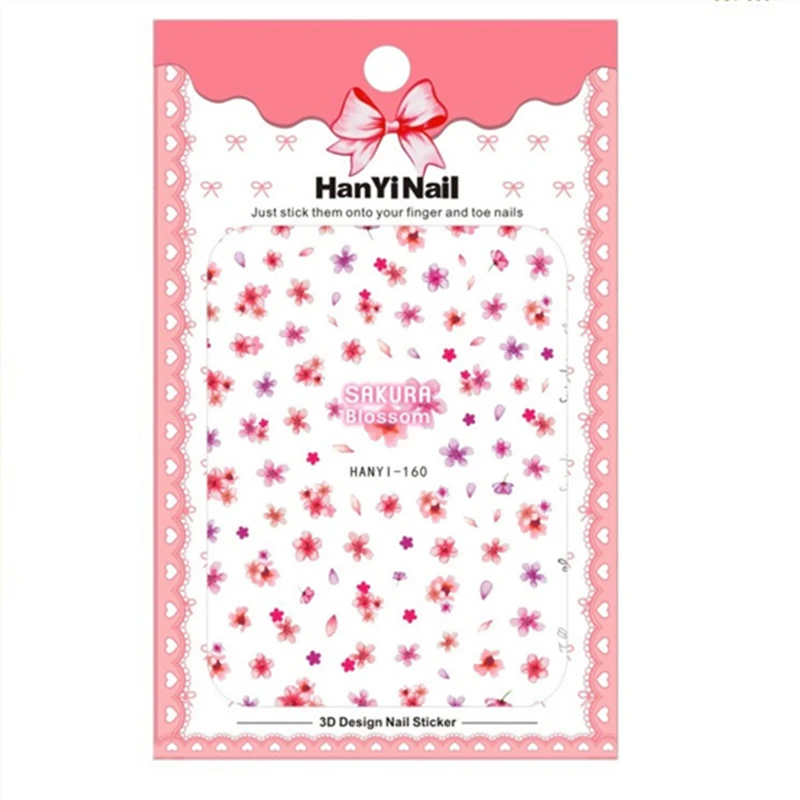 Nusx 1pcs New Nail Stickers Green Leaf Flowers Feather Water Decals Nail Art Decorations Wraps Sliders 4