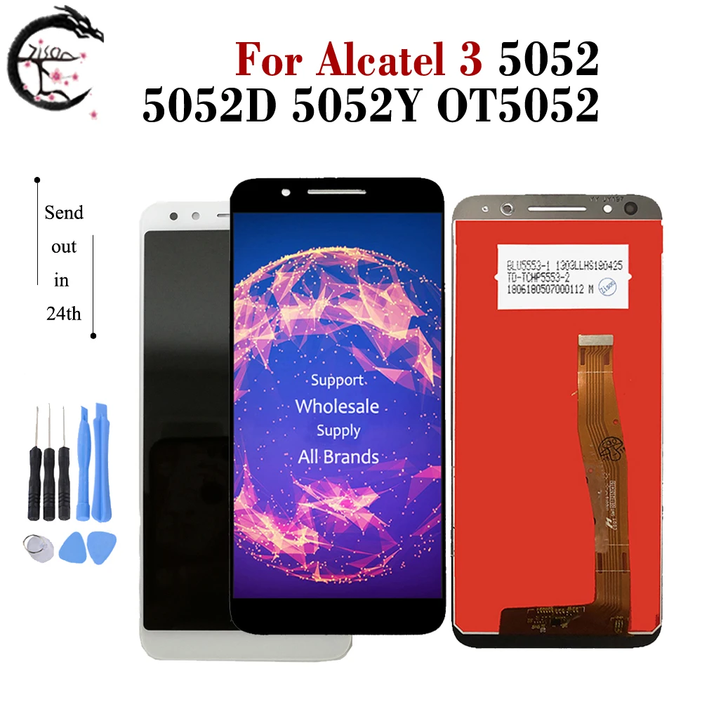 5," AAA качественный ЖК-дисплей для Alcatel 3 5052 5052D 5052Y OT5052 Полный ЖК-дисплей кодирующий преобразователь сенсорного экрана в сборе для Alcatel3 дисплей
