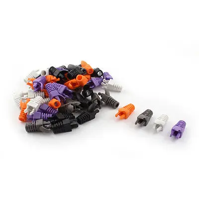50 шт. Красочные коготь Тип RJ45 Cat5e сети модульный кабель Разъем сапоги