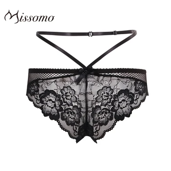 

Missomo Women Black Floral Lace Sexy Perspective Panties Ultra-thin Breathable Panties Erotic Underwear No Trace Slim Fit Panty