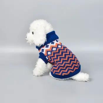 

Pet Autumn Winter Wave Patterns Colorful Sweater for Small Medium Dogs Puppy Warm Costume
