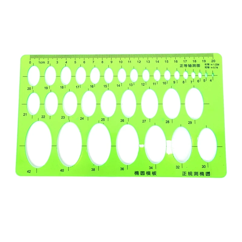 

Students Transparent Green Plastic Chart Oval Template Ruler Measurement