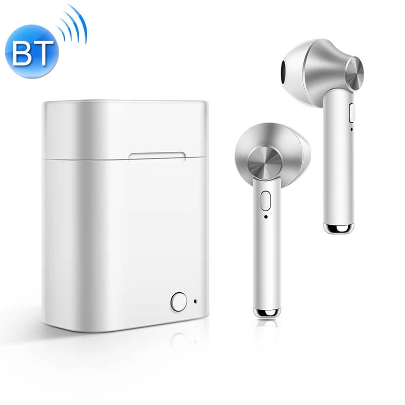 D012 TWS Bluetooth 5,0 беспроводные Bluetooth наушники с зарядной коробкой, поддержка голосовых подсказок, дисплей питания и HD вызов - Цвет: Silver