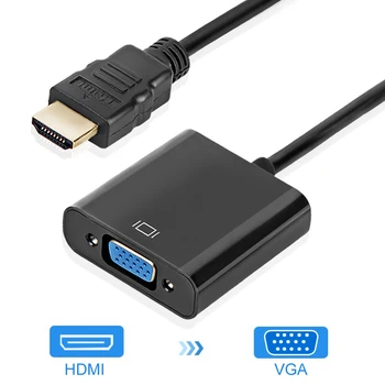 

High Quality HDMI to VGA Adapter Male To Famale Converter Adapter 1080P Digital to Analog Video Audio For PC Laptop Tablet KY118