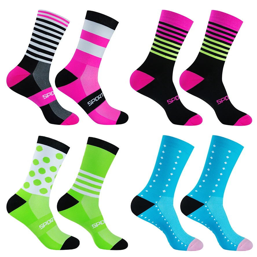 Calcetines profesionales de ciclismo para hombre y mujer, medias de alta calidad para baloncesto, fútbol, correr, bicicleta, deportes de bicicleta, 4 colores, 2021