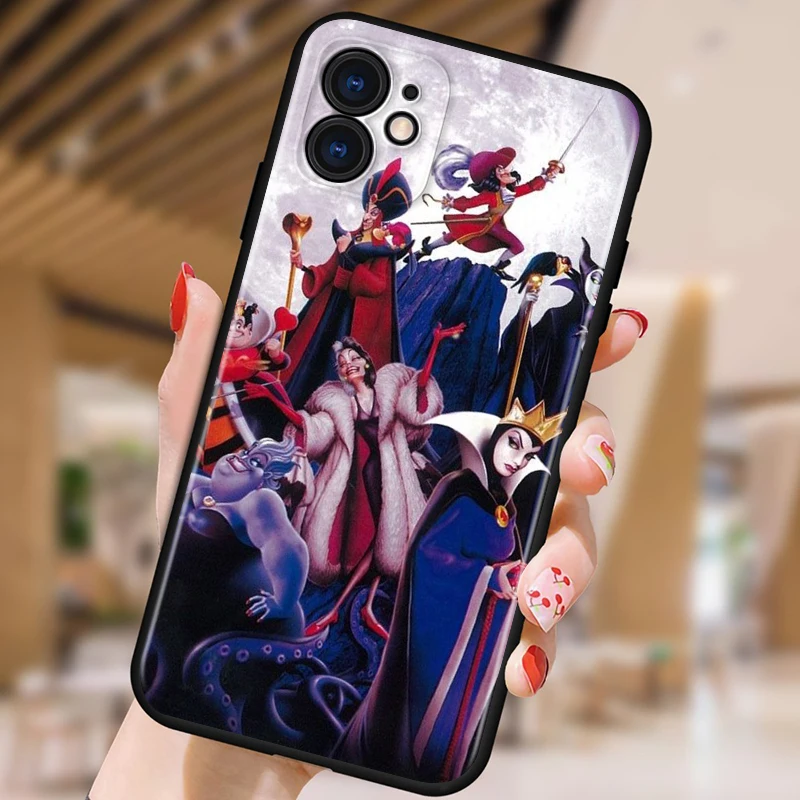 apple 13 pro case Phone Case For Apple iPhone 14 13 12 11 SE 2020 XS XR X 7 8 6 mini Plus Pro MAX Disney villains combo Black Silicone Cover case iphone 13 pro 