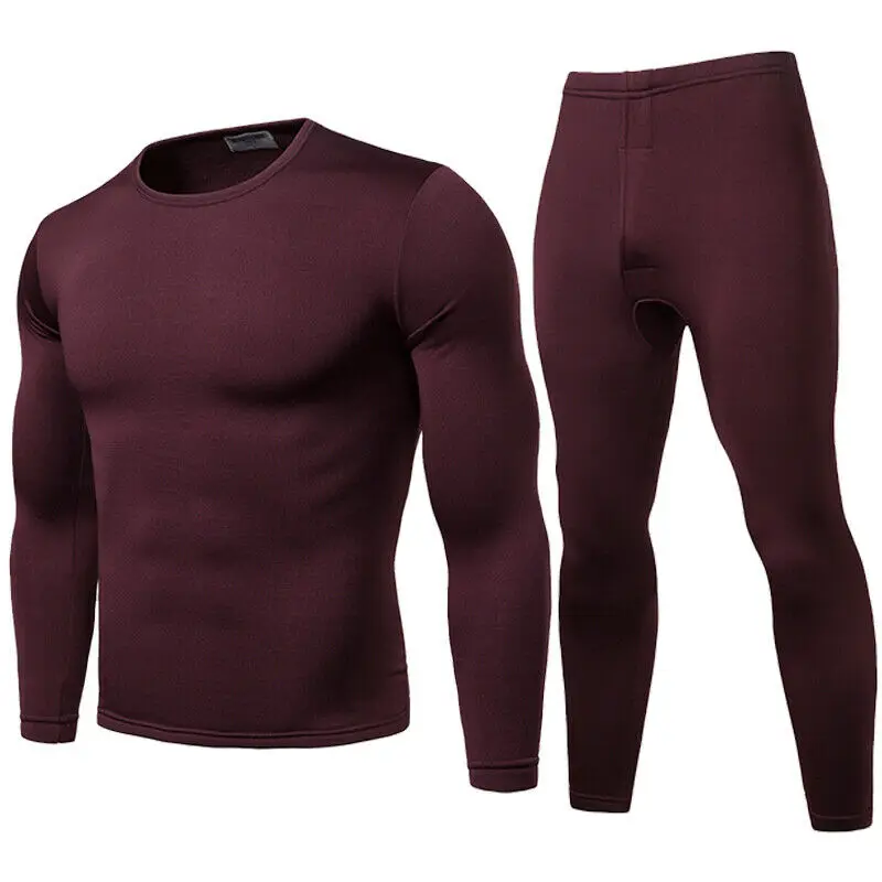 Wine Red Новое зимнее мужское термобелье, эластичные теплые флисовые кальсоны для мужчин, Polartec дышащее термо нижнее белье, костюмы - Цвет: Wine Red