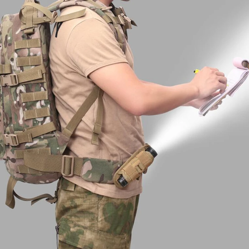 전술 몰리 손전등 파우치 홀스터, 360 도 회전 벨트 클립 토치 커버 케이스, 거치대 사냥 액세서리