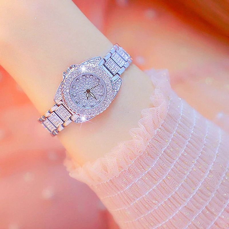 

Women's Watch Korean Luxury Dress Brand Fashion Rhinestone Commuter Gold Silver Quartz Watch Ladies Gift Relogio Relojes Mujer