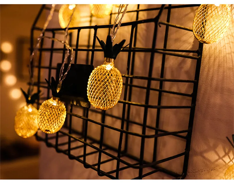 Светодиодный Сказочный гирлянда железная ананас гирлянда домашний декор для рождественской елки год Свадьба Вечеринка сад батарея USB ЕС