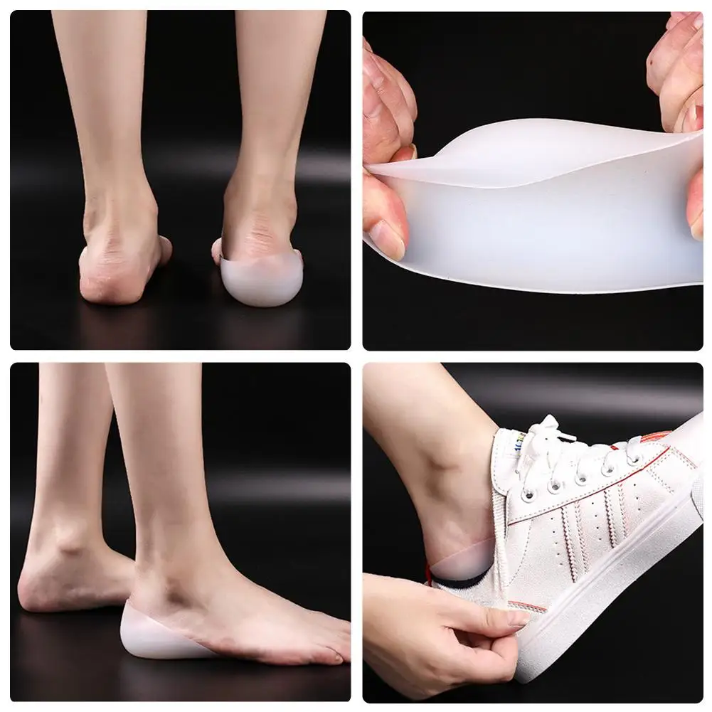 

Solid Silicone Insoles Hard-Wearing Insoles For The Feet Unisex Invisible Height Increase Socks Anti-Slippery Heel Pads