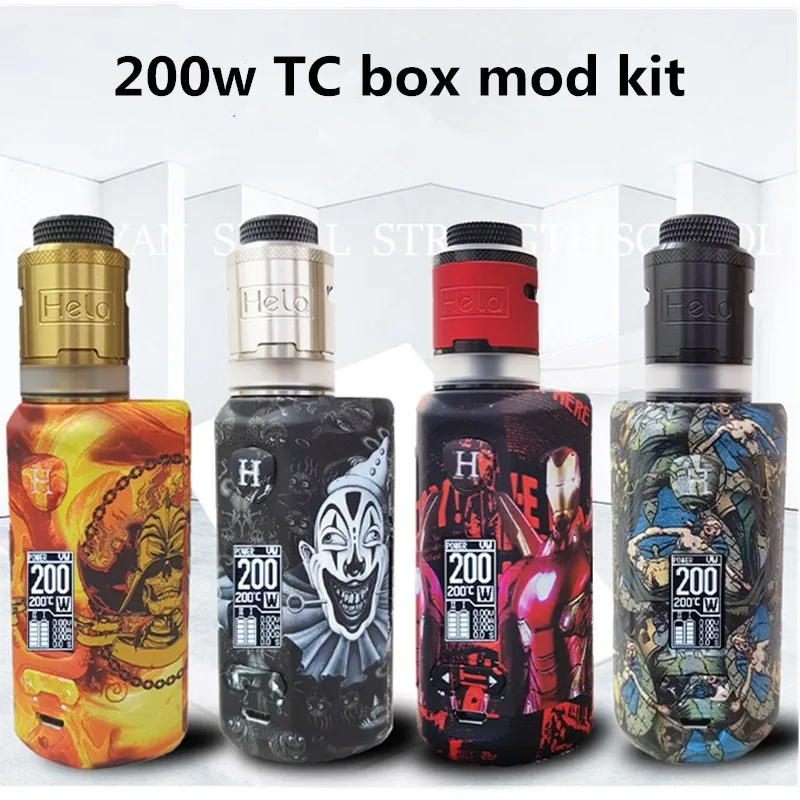 

Original Engeston Hela 200w TC box mod kit e cigs Dual 18650 Battery Vape Box Mods Kits with RDTA RDA tank VW TCR Mod shisha pen
