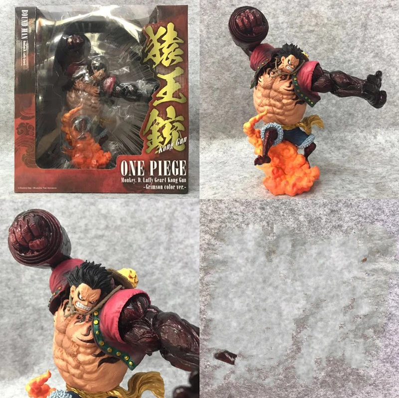 One Piece Bound Man Monkey D Luffy Gear 4 Kong Guncrimson Color Pvc Action Figure Toy Doll Gift Action Figures Aliexpress