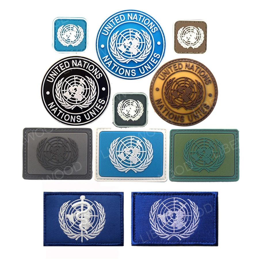 UN United Nations U.N PVC Airsoft Paintball Klett Emblem Abzeichen Patch 
