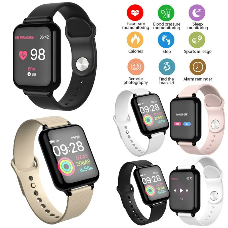 

PYMH Sports Waterproof Activity Tracker Touch Screen Smart Watch Wristband Heart Rate Blood Pressure Monitor For Android iPhone