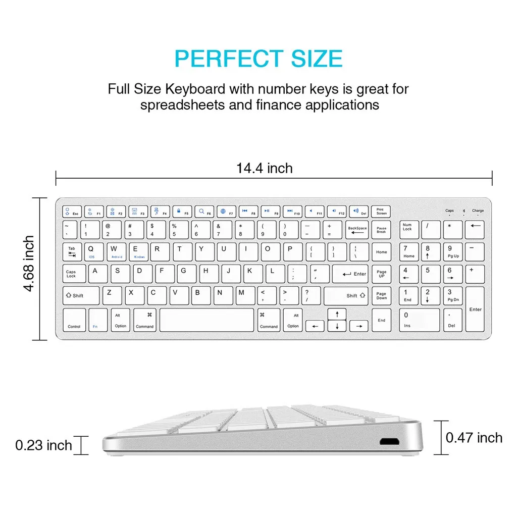 Bluetooth Keyboard wireless for mac keyboard rechargeable for IOS/Android/Window Portable teclado bluetooth for Pc Computer