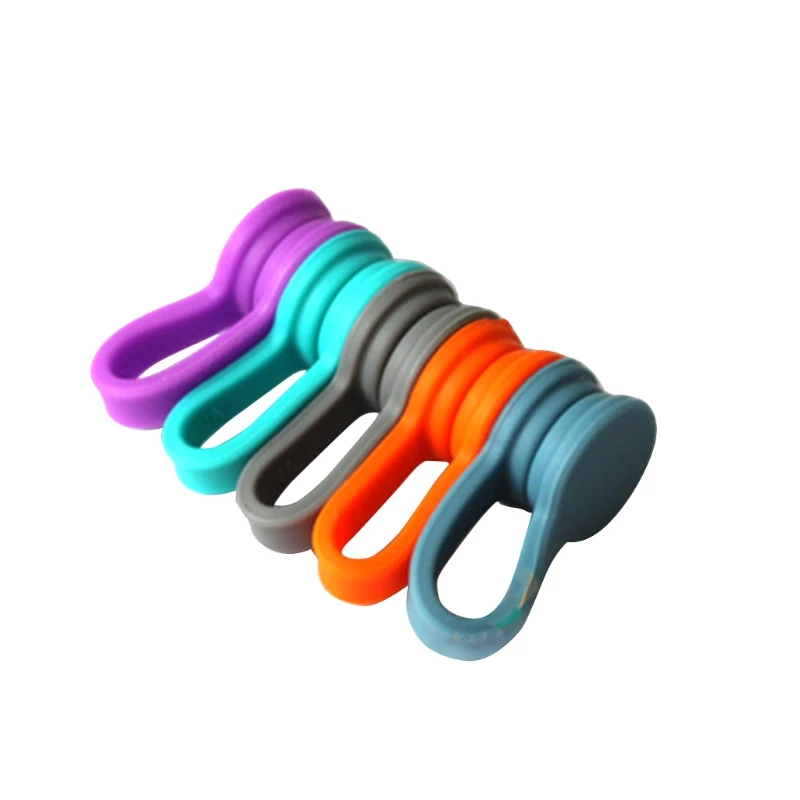 1/5Pcs Magnetic Data Clips Organizer Soft Silicone Storage Clips Earphone Wire Ties Cable Wraps Manage for Home Office School