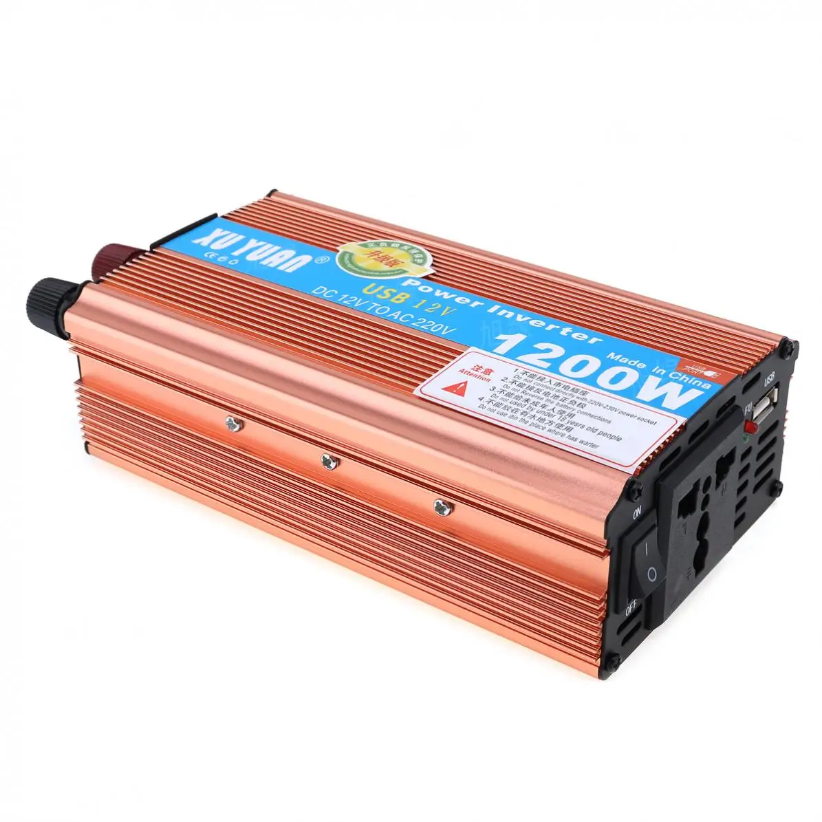 1200W DC 12V 24V to AC 220V 110V антиоксидантный алюминиевый сплав чехол автомобильный инвертор с usb зарядными портами