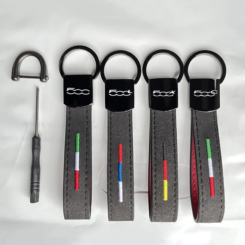 Italy Flag Car Keychain metal Key Holder Key Ring For Fiat 500 500