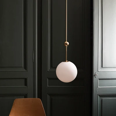 

LLED Nordic Restaurant Light Luxury Droplight Designer Creative Bar Bedroom Bedside Post-modern All-copper Magic Bean Droplight