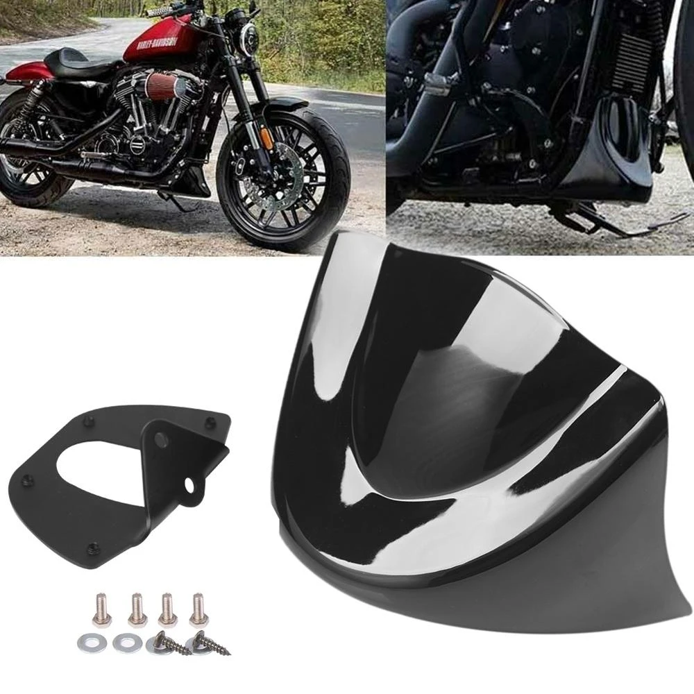 New Gloss/Matte Black Motorcycle Lower Front Chin Spoiler Air Dam