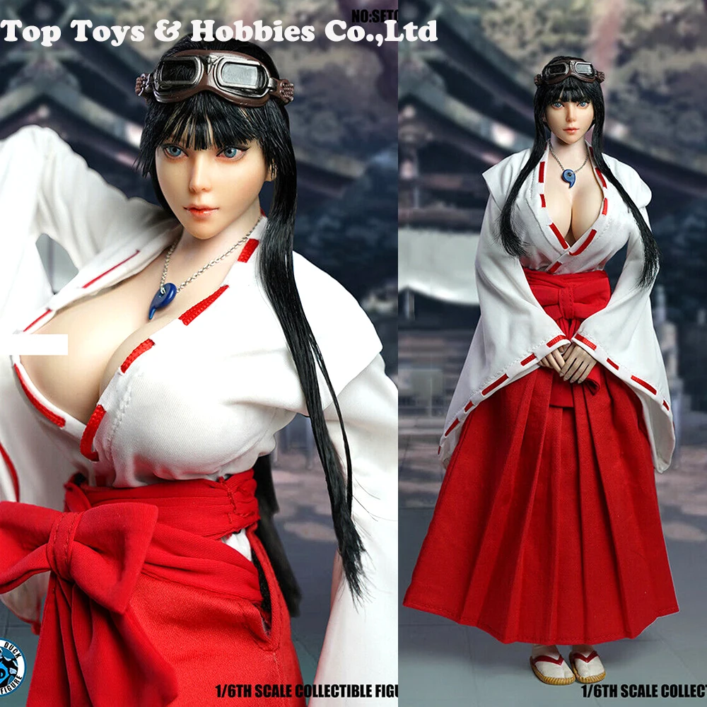 

1/6 Scale SET042 COSPLAY Japanese Witch Head Sculpt Clothes Set Fit 12" Large Breast Flexible Body Figure Model JOQ-09F-BS01