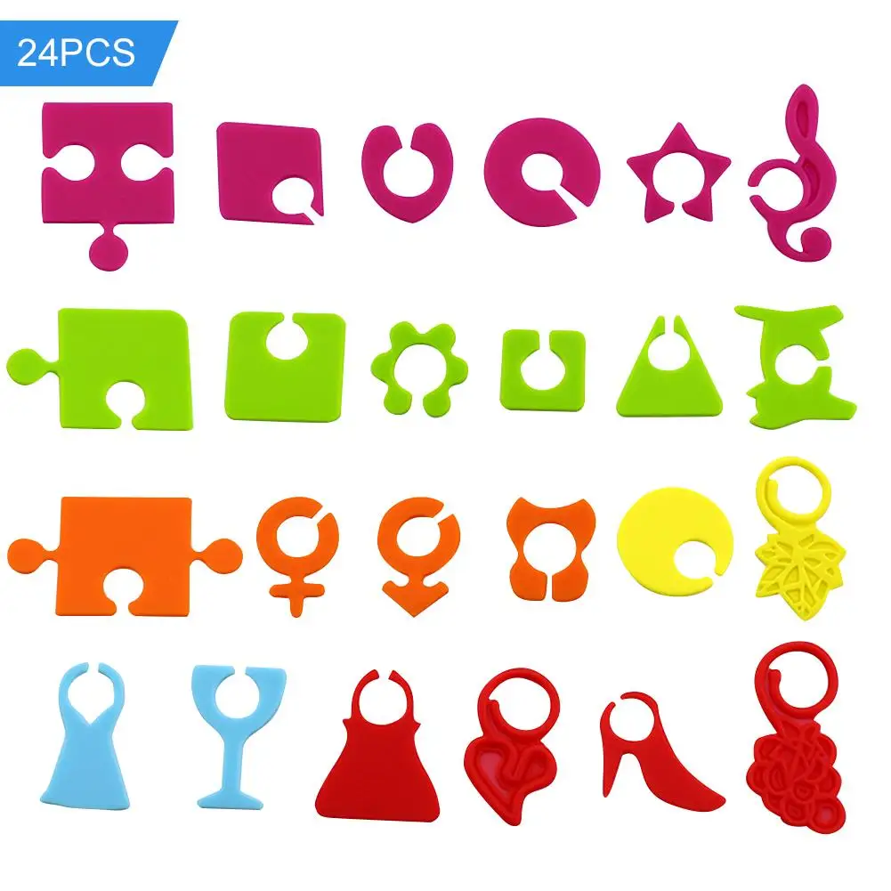 

24-Pieces Silicone Red Wine Vino Wine Cocktail Glass Tag Identification Label Whisky Cup Goblet Mark Drink Makers For Guests